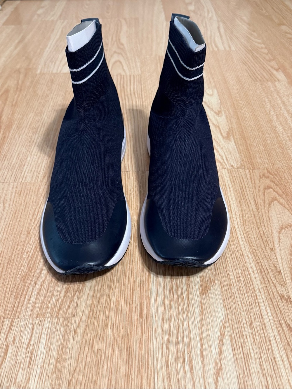 Tommy Hilfiger Navy Slip-On Sock Sneakers with White Trim